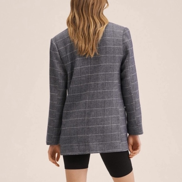 Mango Oversized Herringbone Wool Blazer - Picture 7 of 14